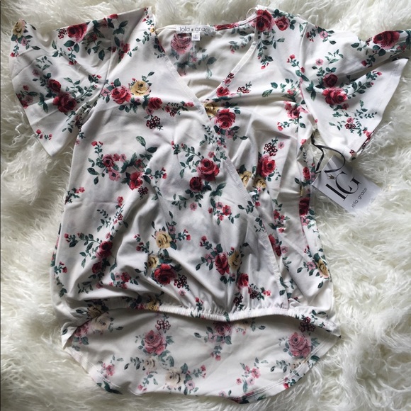 NWT Lola Grace Floral Wrap Top - Picture 1 of 2